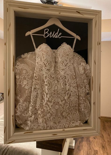 Wedding Dress Box Display, Wedding Dress In Shadow Box Display, Preserved Wedding Dress Display, Shadow Box For Wedding Dress, Wedding Dress Frame Display, Framing Wedding Dress, Wedding Dress Shadow Box Display, Wedding Dress Display In Closet, Wedding Dress Memory Ideas