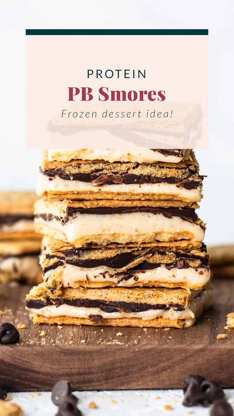 Frozen Peanut Butter Protein S'mores - Fit Foodie Finds Frozen Peanut Butter, Dairy Free Protein, Fit Foodie Finds, Banana Nice Cream, Clean Snacks, Protein Treats, Fit Foodie, Peanut Butter Protein, Keto Paleo