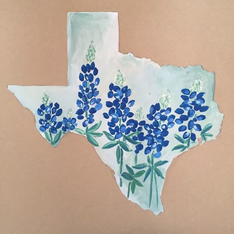 Texas Crafts, Texas Theme, Texas Tattoos, Sarah Miller, Texas Art, Blue Bonnets, Artsy Fartsy, Custom Art, Painted Rocks