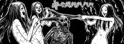 Junji Ito Cover, Creepy Discord Banner, Junji Ito Header, Gothic Twitter Header, Tomie Manga, Ito Junji, 트위터 헤더, Header Ideas, Pfp Manga