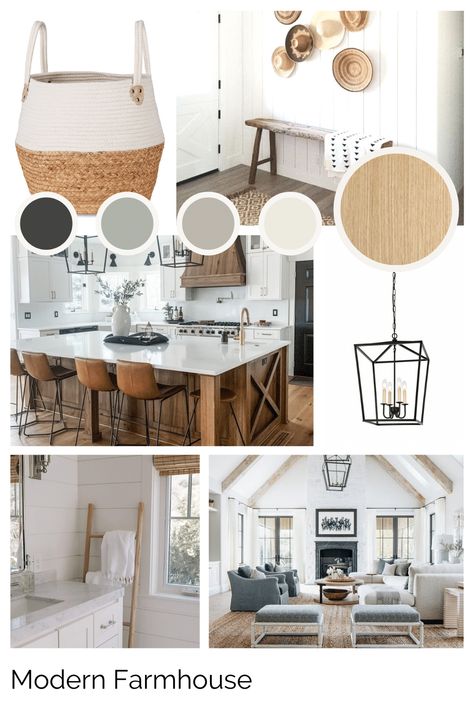 Farmhouse moodboard Modern Farmhouse Interior Design, Get Design, Country Style Interiors, Farmhouse Interior Design, Modern Farmhouse Design, Hotel Interior Design, Interior Design Mood Board, Farmhouse Interior, Modern Farmhouse Kitchens