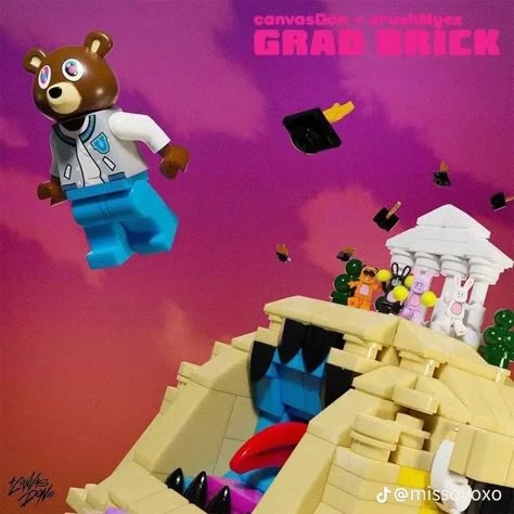 Lego Albums Cover, Lego Album Covers, Kanye Graduation, Lego Albums, Lego Music, Lego Poster, Lego Wallpaper, Rap Album Covers, Cool Album Covers