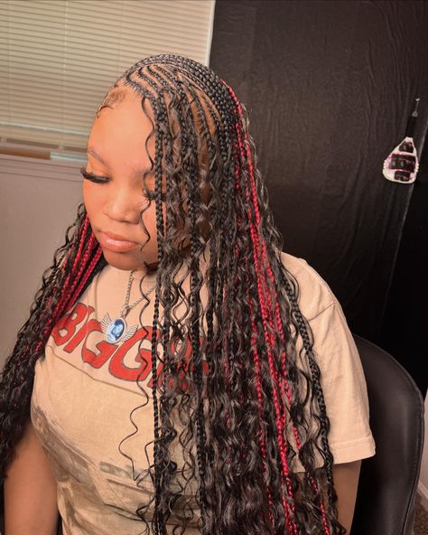 Tribal lemonade braids 😍😍😍 Half Lemonade Braids, Half Lemonade Braids Half Box Braids, Black And Blonde Bob, Braids Black And Blonde, Braids With Blonde, Half Box Braids, Braids Boho, Lemonade Braids Hairstyles, Lemonade Braids