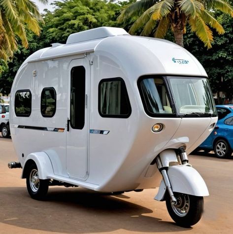 Motorcycle Campers, Astuces Camping-car, Small Electric Cars, Three Wheeled Car, Kombi Motorhome, Powered Bicycle, Kombi Home, Best Funny Photos, Motorcycle Trailer