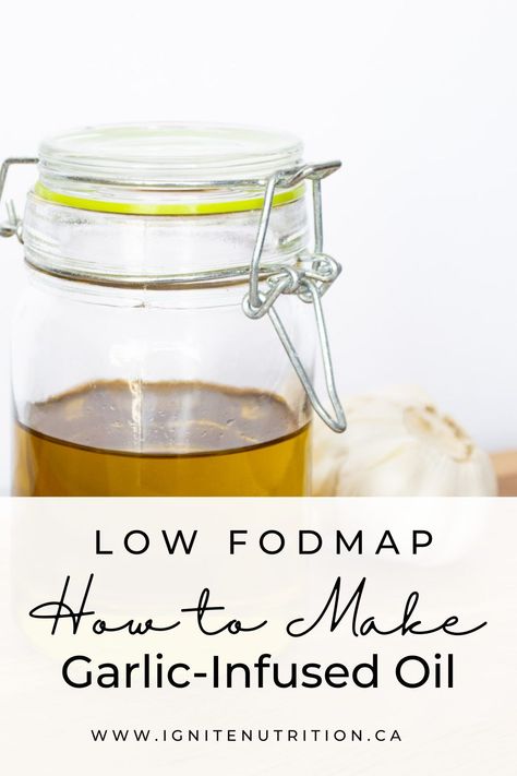 This low FODMAP garlic-infused oil is perfect for people who are following a gut friendly diet. It's packed full of delicious garlic flavour, but without the fructans that can cause digestive issues for some people. Use it to cook your favourite meals and enjoy! Fodmap Sauces, Garlic Infused Oil, Infused Oil Recipes, Fodmap Recipes Dinner, Low Fodmap Recipes Dinner, Fodmap Friendly Recipes, How To Store Garlic, Low Fodmap Diet Recipes, Garlic Infused Olive Oil