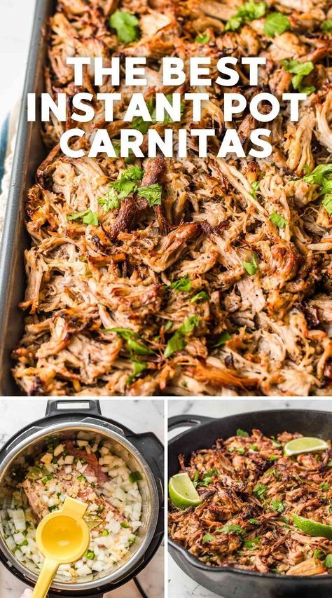 Insta Pot Pork Carnitas, Instant Pot Pork Shoulder Carnitas, Carnitas Ninja Foodi, Best Instant Pot Recipes Healthy, Pork Chops And Spanish Rice Recipe, Authentic Mexican Carnitas Recipe, Instant Pot Recipes Mexican, Carnitas Bowl Recipe, Carnitas Recipe Instant Pot