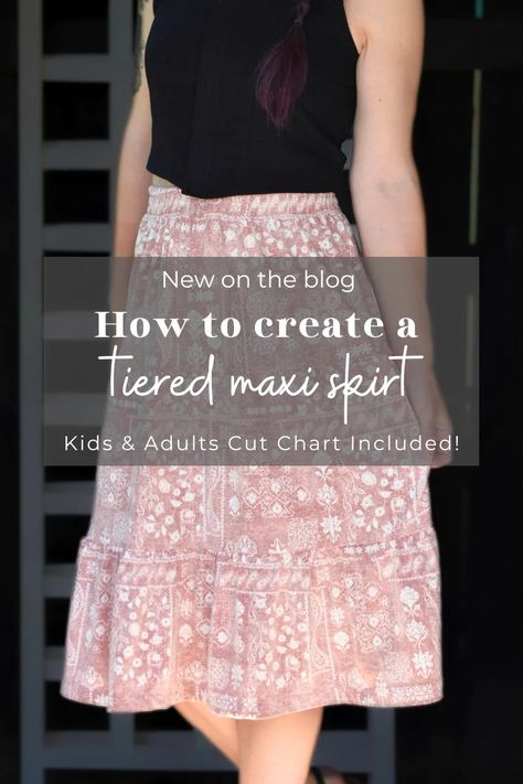 Step-by-Step Guide: How to Create a Tiered Maxi Skirt – Petite Stitchery Maxi Skirt Pattern Sewing, Diy Tiered Skirt, Tier Skirt Pattern, Maxi Skirt Pattern Free, Tiered Skirt Pattern, Maxi Skirt Pattern, Sewing Patterns Skirt, Diy Skirts, Skirt Pattern Free