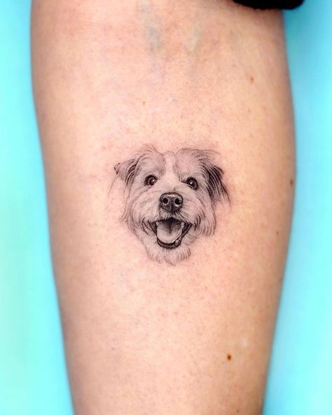 Micro Dog Portrait Tattoo, Single Needle Dog Tattoo, Mini Dog Portrait Tattoo, Microrealism Dog Tattoo, Portrait Dog Tattoo, Tattoo Dog Portrait, Micro Dog Tattoo, Small Dog Portrait Tattoo, Dog Portrait Tattoos