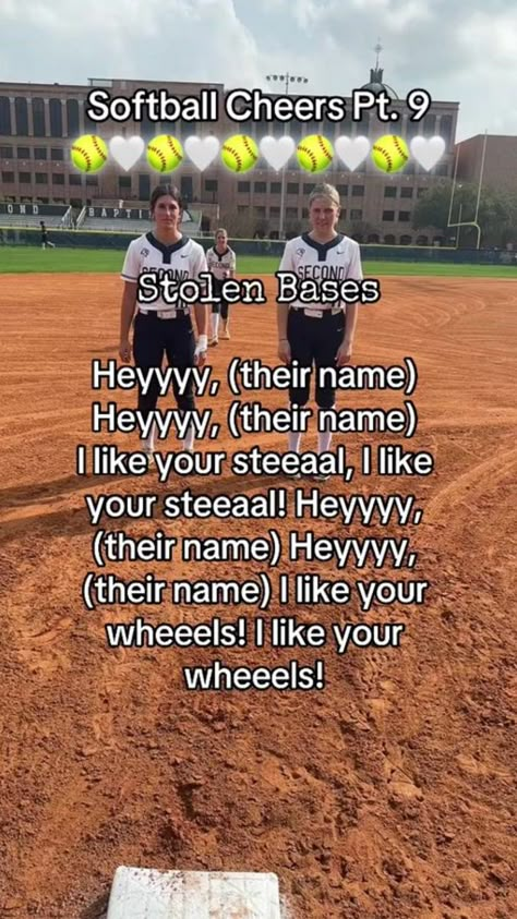 Softball Chants For Batters, Baseball Chants, Softball Humor, Cute Softball Quotes, Inspirational Softball Quotes, Catcher Softball, Softball Dugout, Softball Chants, Funny Softball Quotes