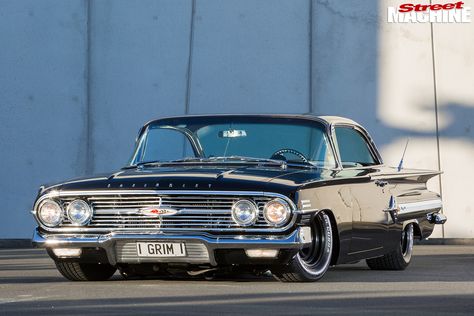 After a quarter-century languishing in a shed, Luke Orpwood's 1960 Impala was given a heavy dose of grand national grunt 1960 Impala, 1960 Chevy Impala, Lo Rider, Impala Car, Chevy Hot Rod, Corsa Wind, Old American Cars, Studebaker Trucks, Classic Cars Chevy