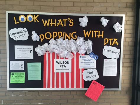 PTA bulletin board- We need something like this in the office or hallway. Pta Bulletin Board Ideas, Pto Bulletin Board, Pta Programs, Pta Bulletin Boards, School Council, Pta Board, Pto Board, Pta Membership, Pta Events