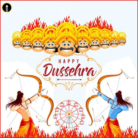 Happy Dussehra Festival wishes images and greetings - Indiater Exams Preparation, Dussehra Greetings, Happy Dusshera, Happy Dussehra Wishes, Good Over Evil, Science Questions, Ssc Cgl, Happy Dussehra, Rehabilitation Center