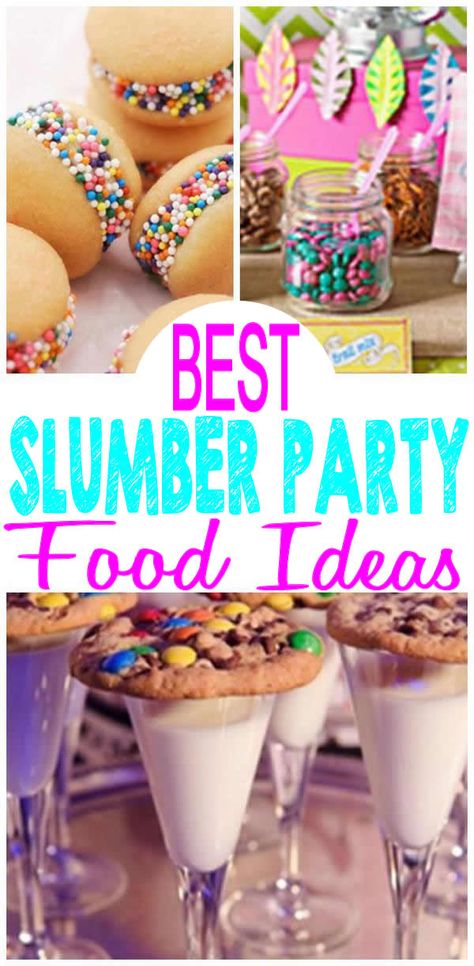 BEST slumber party food! COOLEST slumber party food ideas everyone will want. Kids, teens & tweens will love any of these sleepover party food ideas. From breakfast (waffle bars) to snacks to treats to candy to dinner to candy there is something for everyone. Slumber Party Food Ideas | Sleepover Birthday Theme! Find amazing slumber party food now :) Sleepover Party Food, Slumber Party Food Ideas, Slumber Party Food, Sleepover Party Foods, Slumber Party Foods, Bday Sleepover, Ideas Sleepover, Snacks Diy, Birthday Breakfast Party