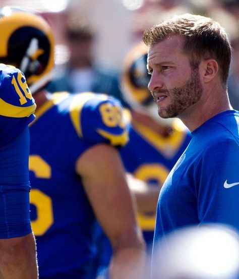 Sean McVay: Rams likely to rest starters against 49ers in season finale Ram Pic, Sean Mcvay, Los Angeles Rams Logo, Football Coaches, Rams Logo, New Helmet, Football Coach, Los Angeles Rams, New Logo