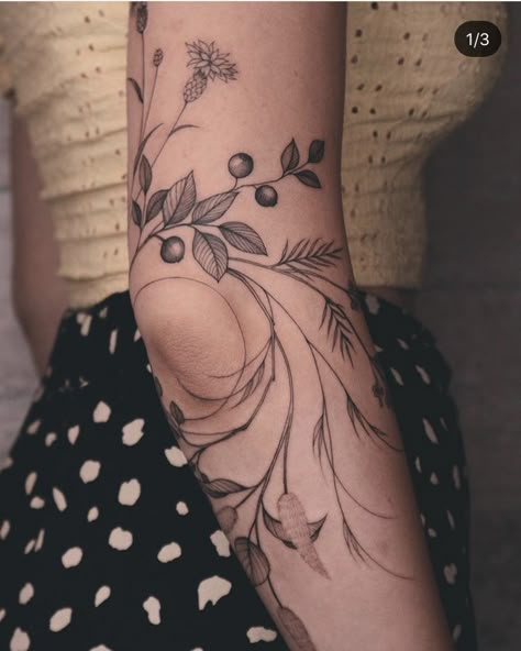 Botanical Tattoo Design, Elbow Tattoo, Bold Personality, Mushroom Tattoos, Elbow Tattoos, Tattoo Leg, Vine Tattoos, Floral Tattoo Sleeve, Dragon Tattoos