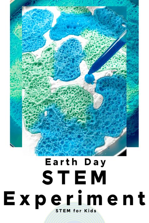 Celebrate Earth Day on April 22nd with this fun Earth Day Vinegar Baking Soda reaction stem activity for kids. Earth Activities For Preschool, Environment Day Activities, Stem Activity For Kids, Earth Day Activity, Earth Activities, Earth Science Activities, Baking Soda And Vinegar, Stem Activity, Earth Day Activities