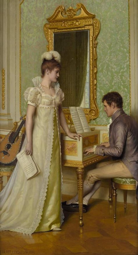 Edmund Leighton, Regency Paintings, Edmund Blair Leighton, Regency Art, Regency Era Fashion, Victorian Paintings, Sense And Sensibility, Regency Dress, Regency Fashion