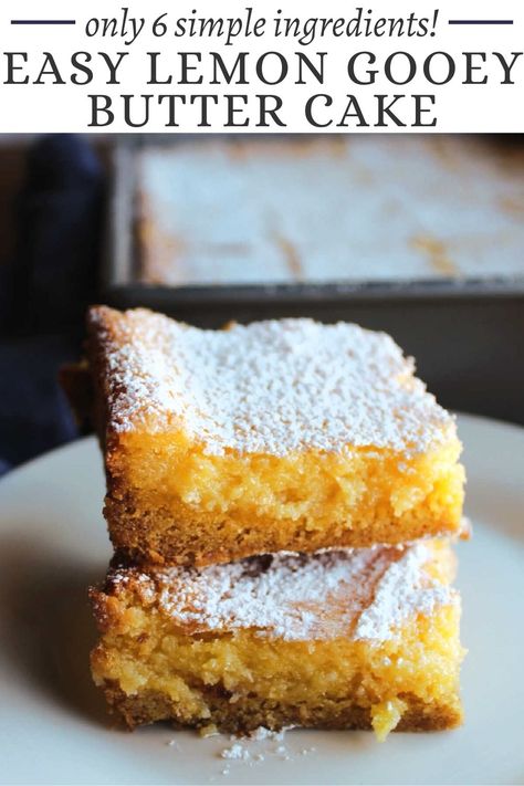 Lemon chess bars have a cakey crust topped with a gooey cream cheese and butter filling. They are easy to make and taste phenomenal. Make a batch to see for yourself. Lemon Chess Bars, Chess Bars Recipe, Lemon Gooey Butter Cake, Gooey Lemon Bars, Chess Bars, Ooey Gooey Butter Cake, Bar Cake, Gooey Butter, Frozen Lemon