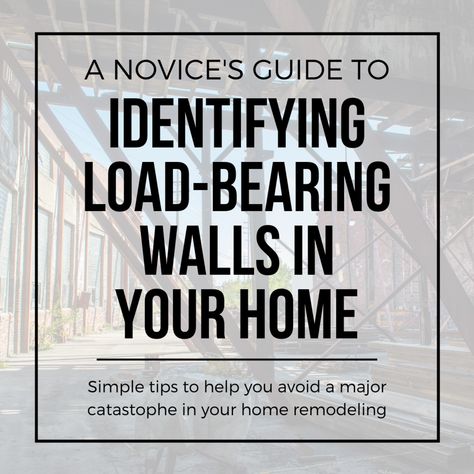 How to Identify a Load-Bearing Wall: A Tutorial for the Novice Contractor. This is a quick lesson in the proper ways to identify a load-bearing wall, which can really come in handy when you are in the middle of home renovation. When you identify a load-bearing wall, you can isolate it for serious structural changes to a cramped space. Load Bearing Wall Ideas Open Concept, Load Bearing Wall Ideas Kitchen, Load Bearing Wall Ideas, Load Bearing Beam, Kitchen Columns, Black And White Houses, Removing A Wall, Wall Removal, Support Beam