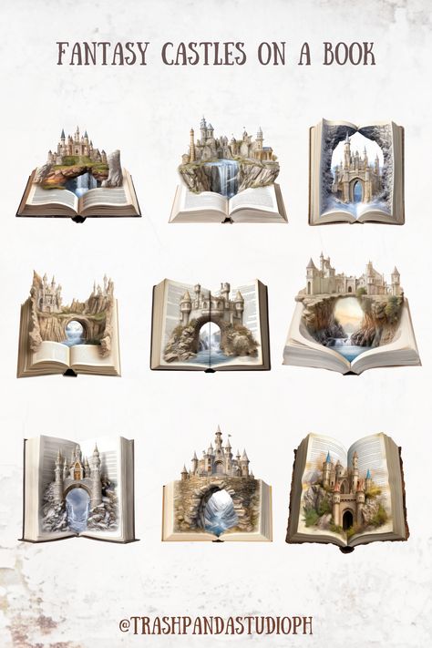 Fantasy Scrapbook, Fantasy Castles, Fantasy Clipart, Book Watercolor, Castle Illustration, Whimsical Watercolor, Watercolor Designs, Book Cover Illustration, Cover Illustration