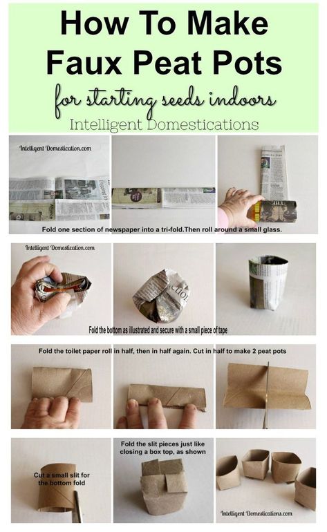 How to make faux peat pots for starting seeds indoors. Start seeds indoors in the winter using these frugal DIY Faux Peat Pots. Toilet paper rolls and newspaper can be used to make faux peat pots. #diypeatpot #upcycletoiletpaperroll Seed Starting Indoors Diy, Micro Gardening, Indoor Seed Starting, Plantarea Legumelor, Start Seeds Indoors, Peat Pots, Starting Seeds, Seedling Pots, Paper Pot