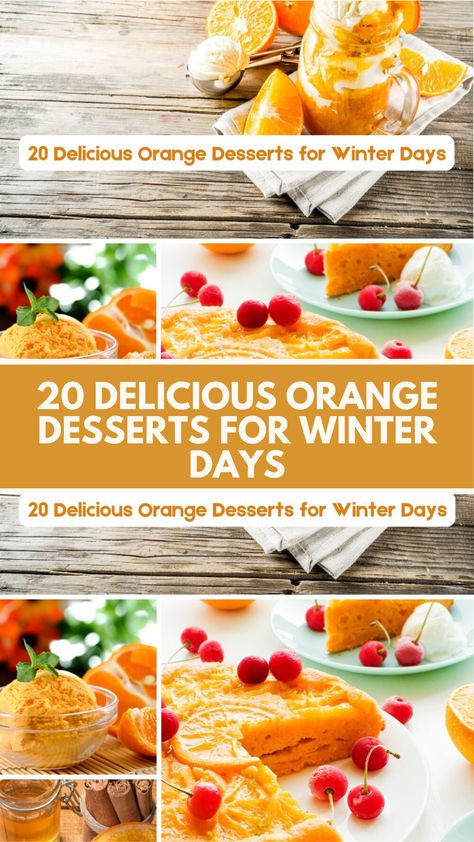 Discover the bright and zesty flavors of winter with these 20 delicious orange desserts. From tangy tarts to creamy puddings, these treats showcase the vibrant taste of oranges, bringing warmth and cheer to your cold winter days. Enjoy these delightful recipes. Dessert With Oranges, Orange Party Food, Winter Dessert Bar, Desserts For Winter, Orange Recipes Easy, Cuties Oranges, Orange Desserts, Dessert Orange, Orange Recipes Dessert