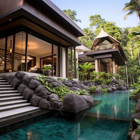 Thailand Luxury House, Houses In Thailand, Thailand Mansion, Thailand Apartment, Asian Houses, Thailand House, Thailand Villa, Thai Villa, Thailand Living