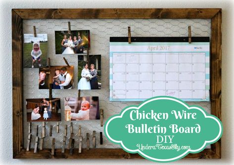 Chicken Wire Bulletin Board- A functional and great looking addition to any office space. It just takes a few materials and a little time. Chicken Wire Bulletin Board, Chicken Wire Crafts, Diy Bulletin Board, Types Of Chickens, Chicken Wire, Picture Hangers, Peg Board, Wire Crafts, Bulletin Boards