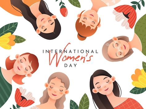 Happy Women's Day Card, International Womens Day Poster, Women's Day Cards, Flower People, Women's Day 8 March, Woman Character, Happy Woman Day, Doodle Characters, Doodle Icon