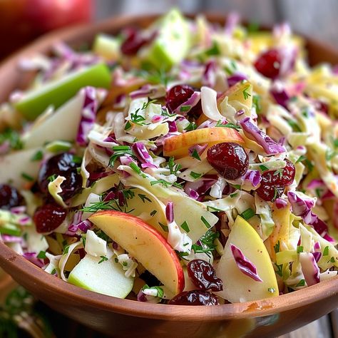 Apple Cranberry Coleslaw - Grammy Recipes Apple Cranberry Coleslaw, Cranberry Coleslaw, Apple Coleslaw Recipe, Classic Coleslaw Recipe, Classic Coleslaw, Apple Coleslaw, Heavenly Recipes, Apple Slaw, Homemade Coleslaw