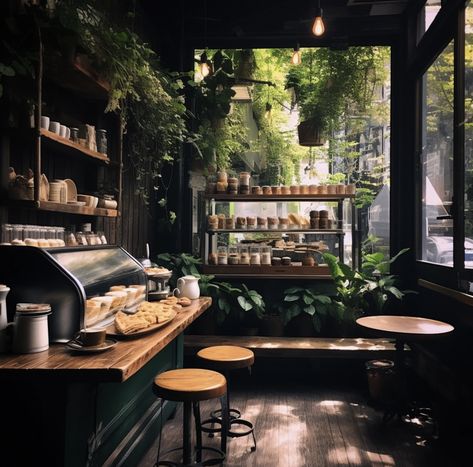 create my dream of cafe by Midjournery Jungle Coffee Shop, Jungle Cafe, Restaurant Designs, Plant Shop, Cafe Interior Design, Cafe Interior, Urban Jungle, Cafe Bar, Restaurant Design