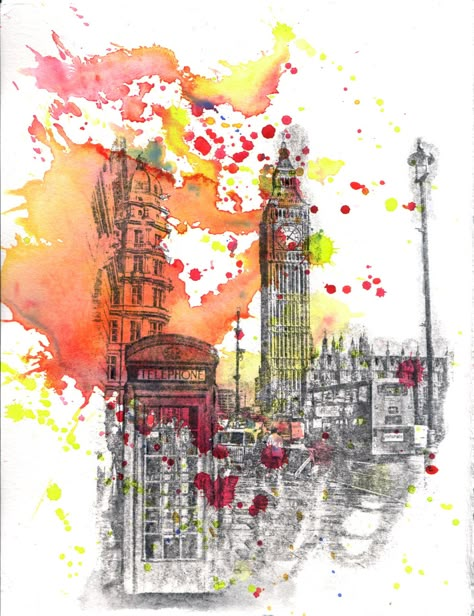 Landmarks Art, Watercolor Beginner, Sense Of Place, Architecture Illustration, A Level Art, Gcse Art, London Art, Built Environment, Landscape Wallpaper