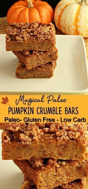 Pumpkin Crumble Bars, Top Dessert Recipes, Kitchen Bar Top, Pumpkin Crumble, Weight Watcher Desserts, Plate Recipes, Low Carb Backen, Pie Crumble, Paleo Baking