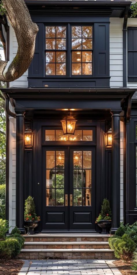 [ Lux - Envy ] Restaurant Entry Design Entrance, Colonial Porch Ideas, Colonial Entrance, Colonial Front Door, Interesting Door, Porch Styling, Portico Entry, Royal Building, Elegant Backyard