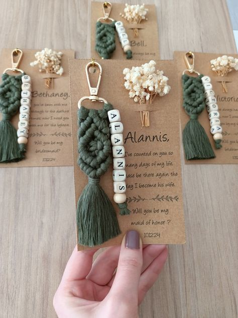 🌟 For over 35$, Shipping is free for USA. 🌟 For over 50$, Shipping is free for Europe and Canada. Custom Macrame Name Keychains bulk gifts for your Bridesmaid. Special days handmade gifts like Engagement , Wedding , Bridal Shower, Bachelorette, Baby Shower, Birthday party and Baptism . Inexpensive also best gift for your guests check below for more information.  Macrame Keychains gifts with Card (kraft or Coated White Paper) or without card for your special or important days . Boho keychain , Macrame Name, Boho Keychain, Name Keychain, Handmade Keychains, Bridal Shower Favor, Matron Of Honor, Matron Of Honour, Bridesmaid Accessories, Bachelorette Gifts