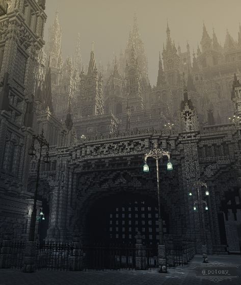 Minecraft Dark Castle, Minecraft Gothic Castle, Minecraft Gothic Builds, Gothic Minecraft Builds, Minecraft Gothic House, Gothic Village, Gothic London, Minecraft Cathedral, Dark House Aesthetic