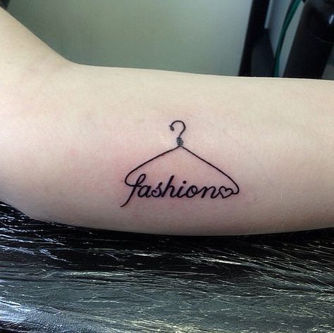 33 Real Fashion Tattoos That Will Inspire Your Next Ink: Fashion is all about self-expression; what you wear can say a lot about who you are and who you want to be. Fashion Tattoo Ideas, Hanger Tattoo, Fashion Tattoo, 13 Tattoos, Inspiration Tattoos, Tattoo Feminina, Real Tattoo, Popsugar Fashion, Love Tattoos