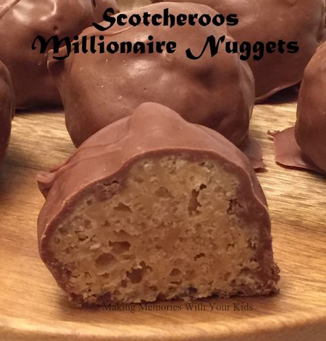 Scotcheroos Millionaire Nuggets Scotcharoos Recipe Healthy, Easy Scotcharoos Recipe, How To Make Scotcheroos, Best Scotcheroos Recipe, The Best Scotcharoos Recipe, Honey Peanut Butter Scotcheroo Balls, Nutella Fudge, Christmas Candies, Chex Cereal