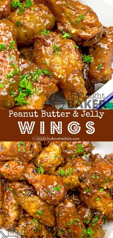 Peanut Butter Jelly Chicken Wings, Peanut Butter Jelly Wings, Peanut Butter Wings, Peanut Butter And Jelly Chicken Wings, Peanut Butter And Jelly Wings, Peanut Butter Recipes Dinner, Pbj Wings, Peanut Butter Dinner Recipes, What Goes With Wings