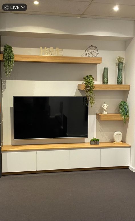 Tv Display Unit, Floating Shleves By Kids Tv, Tv Dresser, Tv Display, Room Decorations, Tv Cabinet, Basement Ideas, Tv Cabinets, Floating Shelves