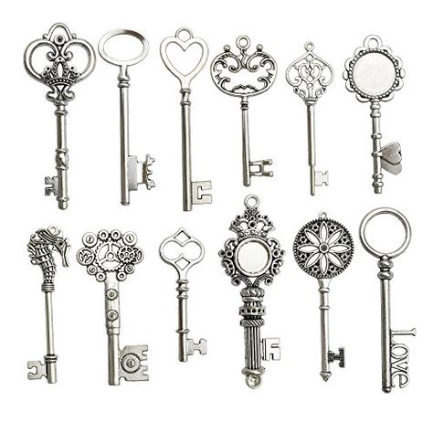 Skeleton Key Crafts, Key Drawings, Key Crafts, Key Collection, Steampunk Key, Key Tattoos, Key Tattoo, Key Charms, Crafting Jewelry