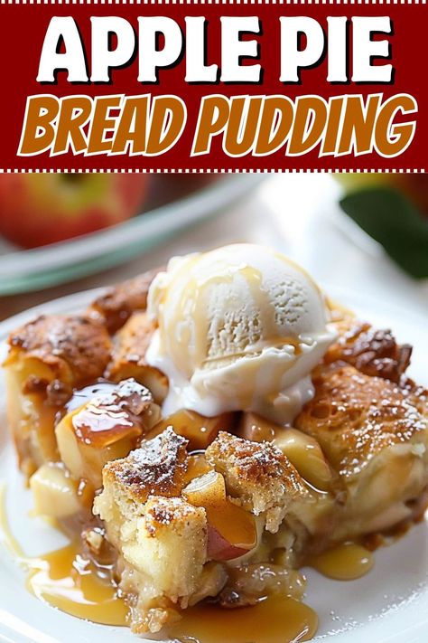 Warm, creamy, and perfectly spiced, this apple pie bread pudding captures all the beloved flavors of fall in one delightfully cozy dish. Crock Pot Apple Bread Pudding, Amaretto Bread Pudding 12 Tomatoes, Apple Cider Bread Pudding, Martha Stewart Brioche Apple Bread Pudding, Martha Stewart Apple Bread Pudding, Katie Lee Carmel Apple Bread Pudding, Rocky Road Pudding, Apple Pie Bread Pudding Easy, Bread Pudding Using Canned Apple Pie Filling