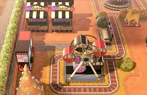 Acnh Funfair, Animal Crossing Fair, Acnh Design, Acnh Inspo, Circus Theme, Ferris Wheel, Animal Crossing, Circus, Design Ideas