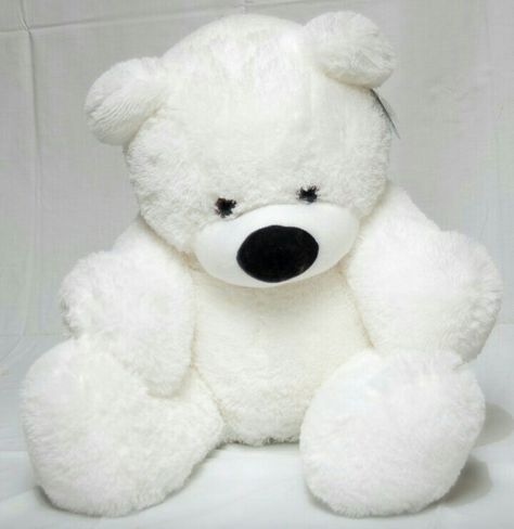 White teddy bear Snow Bear, Teddy Bear Images, Big Teddy Bear, White Teddy Bear, Teddy Bear Toys, Classy Cars, Money And Happiness, White Bear, Bear Toy