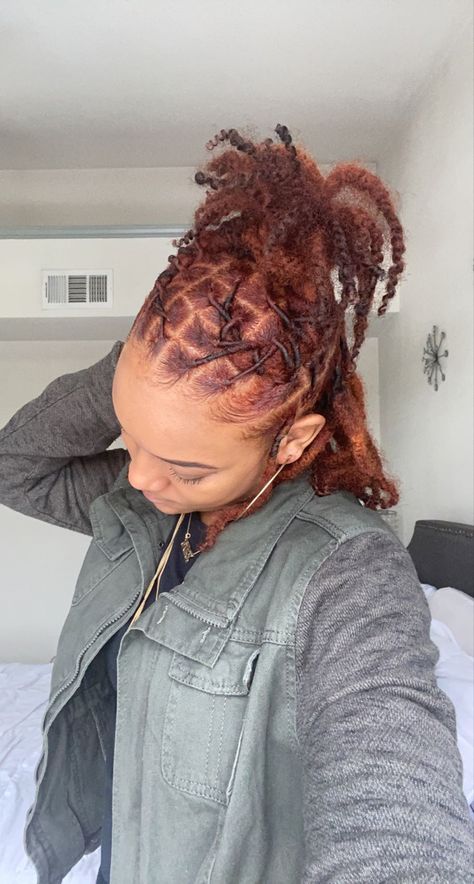 Burgundy Locs, Pineapple Hairstyle, Natural Hair Weaves, Pressed Natural Hair, Silk Press Natural Hair, Short Locs Hairstyles, Dreadlock Styles, Hair Starting, Texturizer On Natural Hair