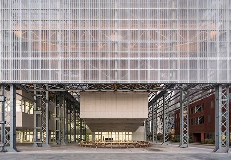 Alstom Warehouses, Nantes Métropole Higher School of Fine Arts / Franklin Azzi Architecture | ArchDaily Long Facade Architecture, Warehouse Architecture, Facade Engineering, Ware House, Industrial Architecture, Urban Fabric, Adaptive Reuse, Brno, Facade Architecture