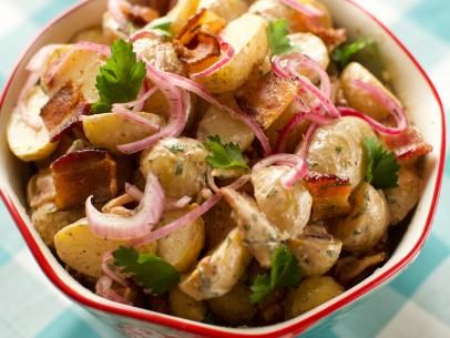 BBQ Potato Salad Recipe | Ree Drummond | Food Network Pioneer Woman Potato Salad, Bbq Potato Salad, Pioneer Woman Potatoes, Side Foods, Starchy Sides, Potatoes Salad, Healthy Breakfast Bowl, Potatoe Salad, Bbq Potatoes