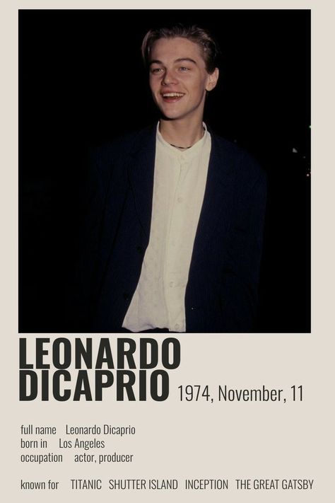 Polaroid Celebrities, Leonardo Dicaprio Photos, Leonardo Dicaprio 90s, Polaroid Posters, Jack Dawson, Young Leonardo Dicaprio, Titanic Movie, Girly Movies, Leo Dicaprio