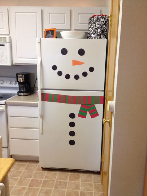 Snowman fridge! Frosty inside! Snowman Fridge, Christmas Apartment, Christmas Breakfast, Advent Calendar, Apartment, Holiday Decor, Christmas, Home Decor, Home Décor