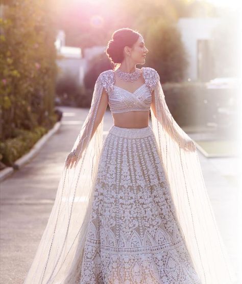 40+ Engagement Looks For Brides-To-Be Engagement Gowns Indian, Tulle Lehenga, Thread Work Embroidery, Engagement Looks, Engagement Dress For Bride, Chikankari Lehenga, Engagement Saree, Engagement Lehenga, Engagement Gowns